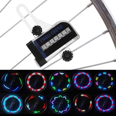 Solidchoice - Fietsspakenlicht - Mountainbike-spaaklicht - Dubbelzijdige 14 LED-RGB - Waterdicht - Innovatief design - Veiligheid en zichtbaarheid - Ge...