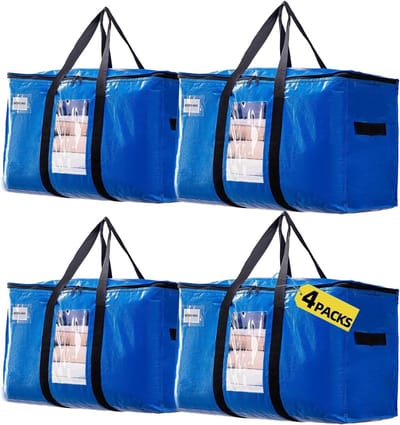 Verhuiszakken - Opbergzakken - Verhuizen en Opslag - Extra Groot formaat - 102 Liter - Blauw
