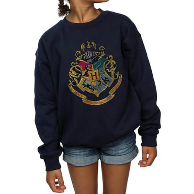 Harry Potter Meisjes Zweinstein Huizen Katoenen Sweatshirt (Marineblauw)