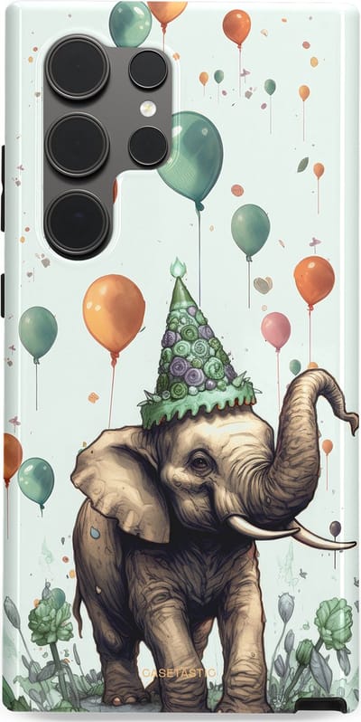 Casetastic Hoesje Geschikt voor Samsung S24 Ultra - Stijlvolle Beschermende Duo-layer Case - Ballolifant