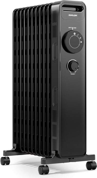 Oliegevulde radiator - Elektrische kachel - Ruimte verwarmen - Stille werking - 2.3 kW - Zwart