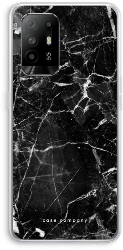 Case Company® - Hoesje geschikt voor Oppo A94 5G hoesje - Zwart Marmer - Soft Cover Telefoonhoesje - Bescherming aan alle Kanten en Schermrand