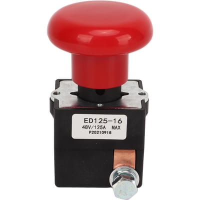 Bouton d'arrêt d'urgence 48V 125A Alliage métallique ED125‑16 Bouton d'arrêt Adapté à la plupart des chariots élévateurs
