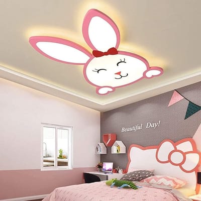 Kinderkamer Lamp - Nachtlampje Dieren - Sfeerverlichting Kamer - Creatief Cartoon Design - 55 x 37 cm - Roze