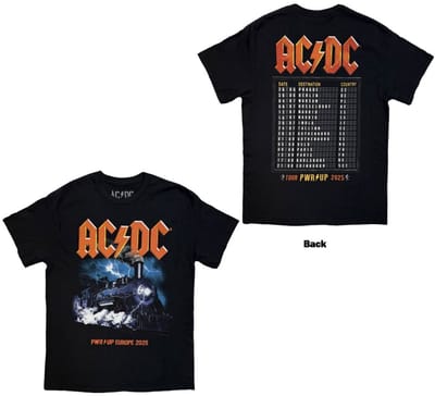 AC/DC - Train EU Tour '25 Heren Tshirt - S - Zwart