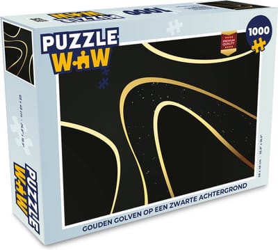 Puzzel Gouden golven op een zwarte achtergrond - Legpuzzel - Puzzel 1000 stukjes volwassenen