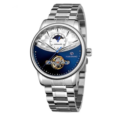 Tourbillon Horloge Zilverkleurig | Day & Night | Waterafstotend | Cadeau Giftbox | Zilverkleurig | Automatic Horloges | Automatisch Watchwinder | Skeleton Horloges Unisex Skeleton Herenhorloge Jongens Heren