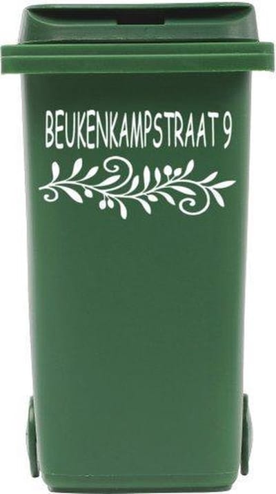 Sticker straatnaam + nummer tak voor kliko container | Rosami