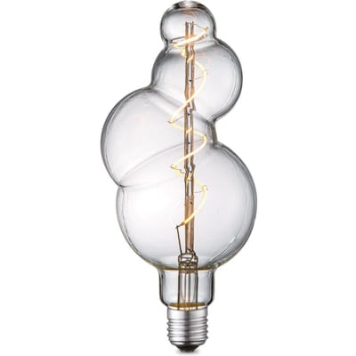Edison Vintage LED filament lichtbron Bubbel - Helder - Spiraal - Retro LED lamp - 11/11/23cm - geschikt voor E27 fitting - Dimbaar - 4W 280lm 3000K - warm wit licht