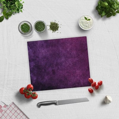 Paars Patroon Tempered GlasSnijplank 29cm x 34cm - Glassnijplank