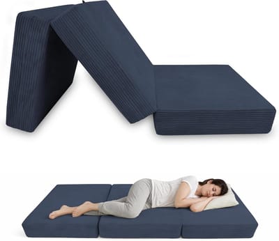 Opvouwbaar Matras - Vouwmatras Logeermatras - Extra Slaapplaats Creëren - 15 cm Dik Schuim - 120x195 cm - Marineblauw