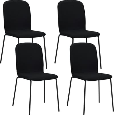 Albatros Stapelstoel ENNA Set van 4, Zwart - Stapelbare Vergaderstoel - Bezoekersstoel, Comfortabele Stoelen voor Wachtkamer
