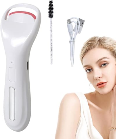 Electric Eyelash Curler, 3 Temperature Settings Lash Curler, Portable Makeup Accessory, Rechargeable Natural Lash Curling Tool for Women and Girls, Effortless and Long-Lasting