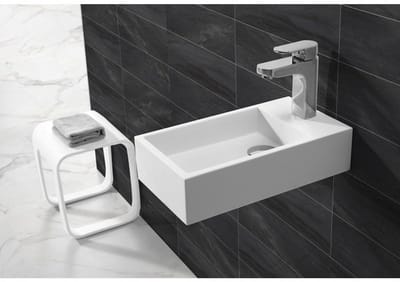 Wiesbaden Maria solid surface fontein kraangat links 40x20x10cm mat wit