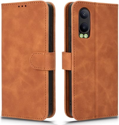 Coverup Hoesje - Geschikt voor OnePlus Nord CE4 Lite 5G Hoesje - Coverup Book Case - Bruin
