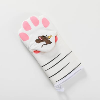 1 st Magnetron Geïsoleerde Handschoen Schattige Kattenpoot Oven Bakken Anti Verbranding Anti Slip Veilig en Comfortabel Verdikte Geïsoleerde Handschoenen pink