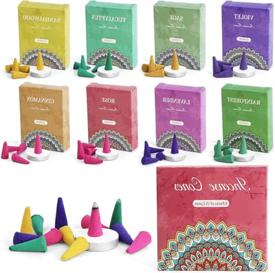 120 Stuks Rook Cones met 8 Geuren - Natuurlijke Wierook voor Meditatie, Yoga en Ontspanning
