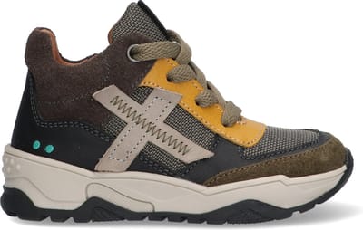 BunniesJR 222845-466 Jongens Hoge Sneakers - Groen - Leer - Veters