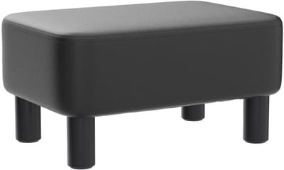 Ploutos® Voetenbankje Of Poef - Ronde Hocker voor Woonkamer - Multifunctioneel Voetenbankje - Zwart - ‎42cm x 29cm x 23cm