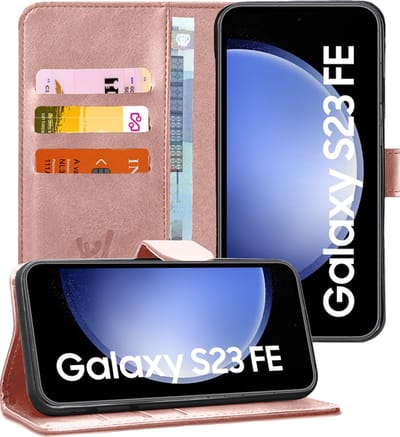 Hoesje geschikt voor Samsung Galaxy S23 FE - Portemonnee Book Case Rosegoud