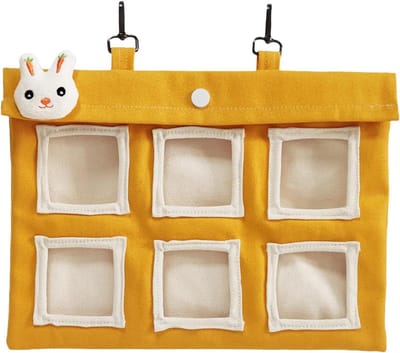 Konijnen Hooi Houder - Gras Voederzak - Netjes Voeren - Krasbestendig Canvas - Grote Capaciteit - Beige