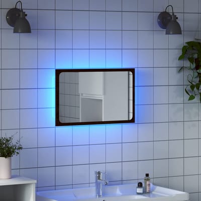 vidaXL - Badkamerspiegel - met - LED - 60x8,5x38 - cm - bewerkt - hout - bruin - eiken