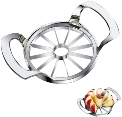 Appelsnijder - Fruitsnijder - Snijmachine - Appelontkerner - RVS - Geschikt voor het snijden van appels, peren, aardappelen en uien - Zilver - 18*12*5,4 cm