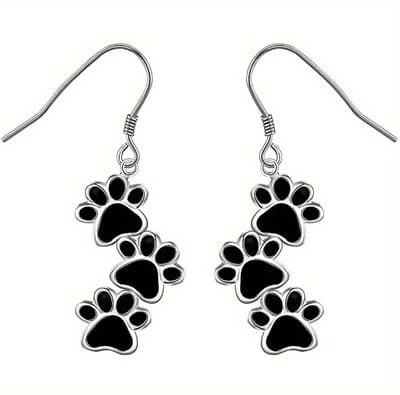 GoedeDoelen.Shop | Oorbellen Pootjes | Oorhangers | Hanger Lengte 2,5 x 1,25 CM | Pootafdruk | Paws | Oorbellen Met Honden Pootjes | Cadeautje