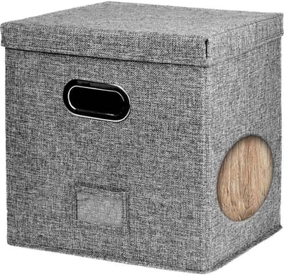 Vinyl Record Opbergdoos Decoratieve Lp Opslag Organizer Krat met Deksel, Stevige Verhuisdozen voor Vinyl Organiseren Album