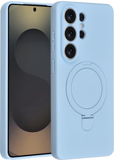 TUNIQ telefoonhoesje voor Samsung Galaxy S26 Ultra - Met ringstand en koord - Babyblauw