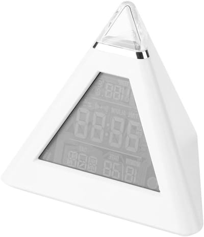 Piramide Led-Wekker, Creatieve Driehoek, Digitaal Display, Kleurverandering, Digitaal Lcd-Display, Elektronische Thermometer, Temperatuurkalender, Datum, Tijd, Klok, Nachtlichtfunctie En