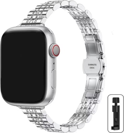 Actie4you® - Dunne band - 38/40/41mm - Metalen bandje geschikt voor Apple Watch - Schakel Armband RVS - Roestvrijstaal - Horlogeband - Geschikt als Apple watch bandje voor Series 1/2/3/4/5/6/SE/7/8/9 – Zilver Glans