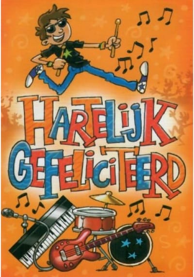 Hartelijk gefeliciteerd met je verjaardag! Voor de echte muziekmakers is dit de leukste wenskaart om te krijgen. Een leuke kaart om zo te geven of om bij een cadeau te voegen. Een dubbele wenskaart inclusief envelop en in folie verpakt.