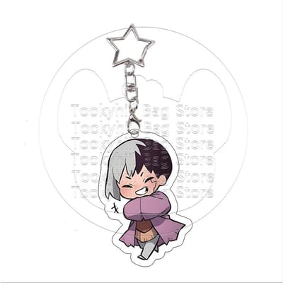 Dr. Porte-clés Acrylique Pierre Kawaii Étudiant Senku Ishigami Exquis Senku Ishigami Gen Asagiri Porte-clés Pendentif Sac Cadeau d'Anniversaire 4-5cm white