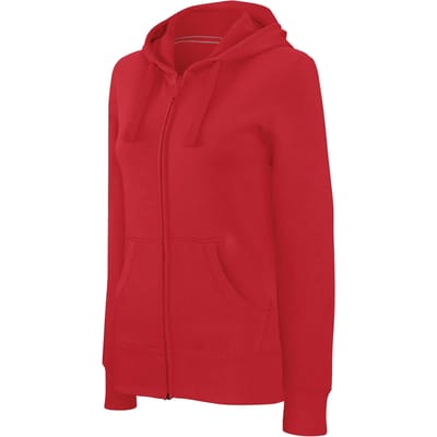 Kariban Damessweater met rits en capuchon K464 - Red - XL