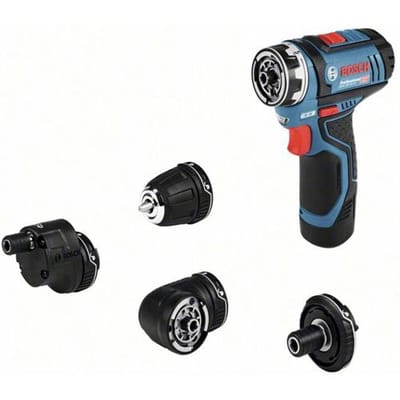 Bosch Professional Akku-Bohrschrauber GSR 12V-35 FC Set 2x3,0Ah, 4 Aufsätze, L-BOXX 06019H3000 Accu-schroefboormachine 12 V Li-ion Incl. 2 accus,