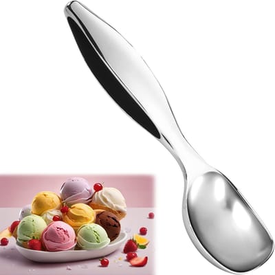 18cm RVS IJslepel - Non-stick Levensmiddelenveilige Schep voor Gelato, Meloenballen en Koekjesdeeg - Professionele Keukenhulpmiddelen voor Desserts en Gemakkelijk Schoonmaken