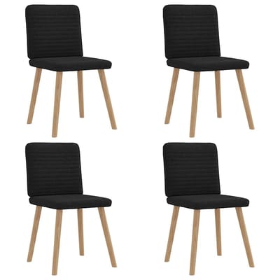 vidaXL - Eetkamerstoelen - 4 - st - stof - zwart