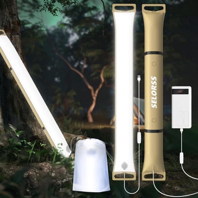 Opblaasbare campinglamp LED, USB oplaadbaar, dimbaar, waterdicht IP66, draagbare tentlamp 500 lumen voor outdoor