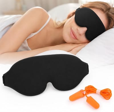 Ergonomisch 3D-slaapmasker met oordopjes voor optimaal comfort, lichtdicht, ideaal voor reizen en dutjes