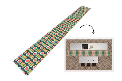Keukenloper 400x50 cm - Keukenmat vinyl Retro - Bloemen - Scandinavisch - Keukenmatten loper - Keuken vloerkleed tapijt