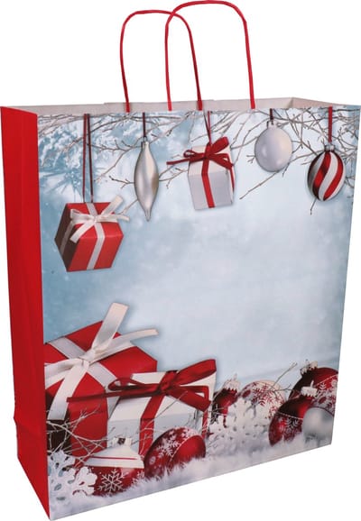 Papieren draagtas Sneeuw - 36 x 41 x 12 cm - 90 grs FSC - 50 stuks