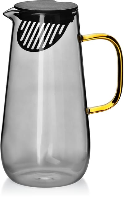 Affekdesign - Schenkkan 1.5l borsilicaat met deksel en goudgele accenten
