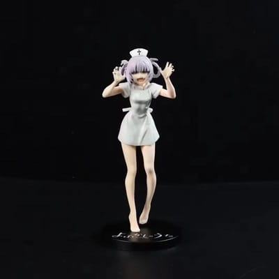 18CM Anime CALL OF THE NIGHT Figuur Nanakusa Nazuna Wit Verpleegster Kostuum Staand Schattige Grimace Expressie Meisje PVC Cadeau Speelgoed With box