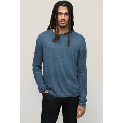 John Varvatos Moore Regular Fit Ls Crew Sapphire Maat: XS | Sweaters Outlet | Heren | Blauw