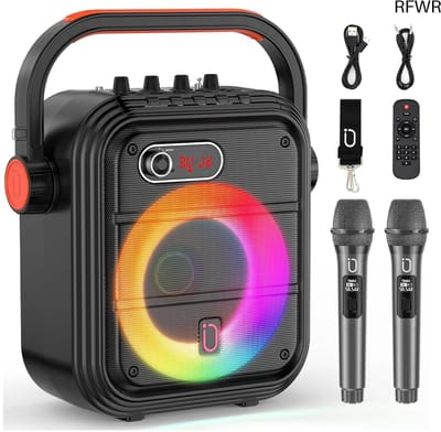 RFWR® Karaoke-machine met Draadloze Microfoons en Bluetooth Luidspreker - Draagbare PA-set met RGB-verlichting