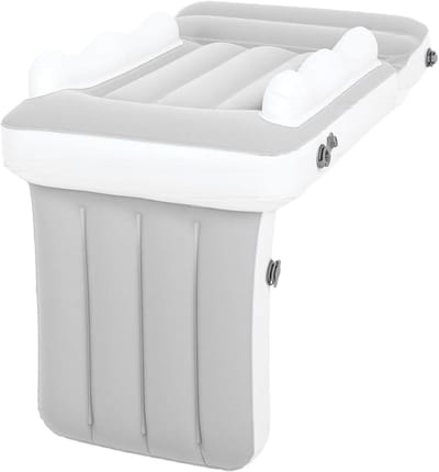 Opblaasbaar luchtbed - Reisbed kinderen - Comfortabel slapen - Zijdelingse beschermers - 29 x 22 x 7 cm - Grijs
