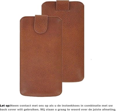 Hoesje iPhone 8 Plus - Hoesje iPhone 7 Plus - Hoesje iPhone 6(s) Plus -Echt Leer - insteek hoesje cover Camel Bruin