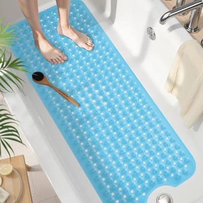 Antislip Badmat 100 x 40 cm - Extra Lang, BPA-vrij en Sneldrogend - Veilig voor Badkuip