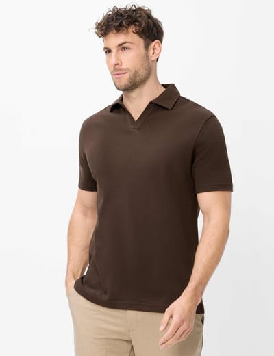 Brax Heren Poloshirt  Style PRINCETON chocolate, donkerbruin, maat M